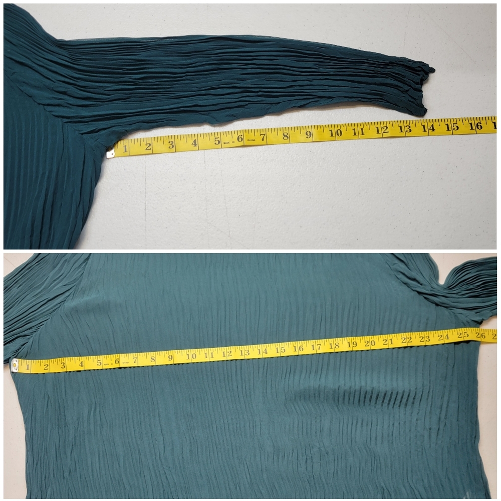 Eileen Fisher Silk Bateau Neck Pleated Crinkled Georgette Tunic Women's 3X - Picture 10 of 11